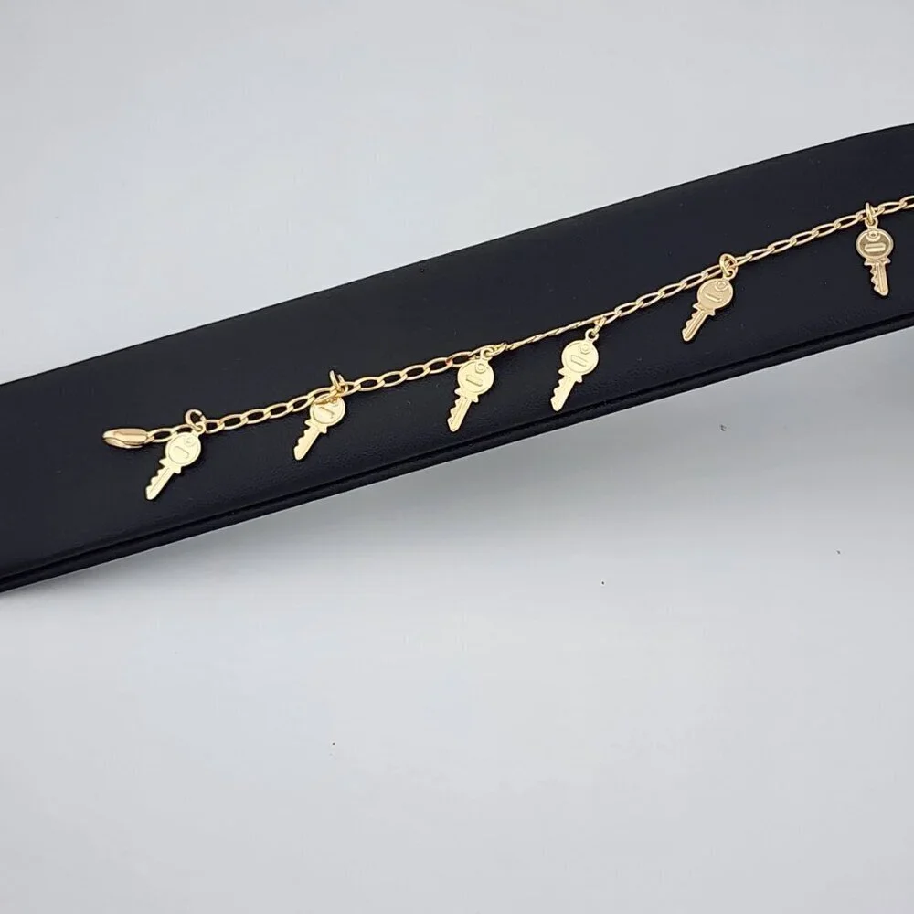 Brand New Brazilian 18k Gold Filled Multi Keys Bracelet